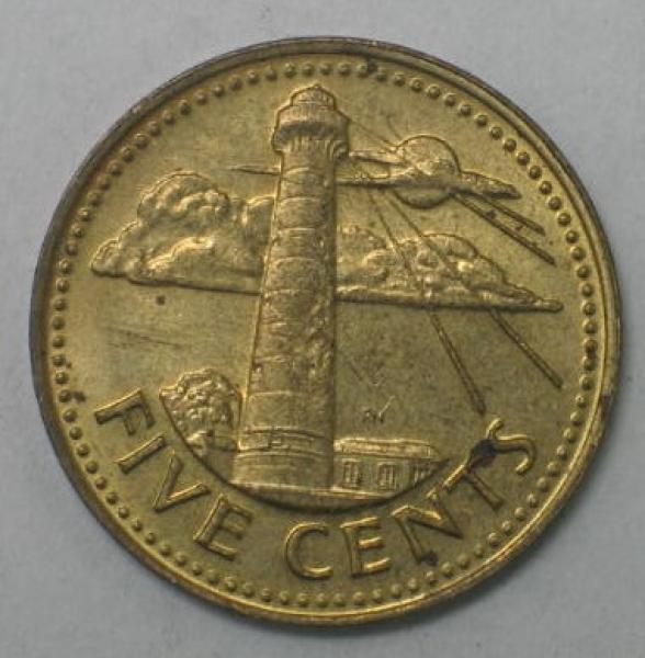 5 Cents -Leuchtturm- 1973, Barbados -Five Cents-