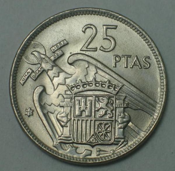 25 Pesetas -Francisco Franco- 1957, Spanien