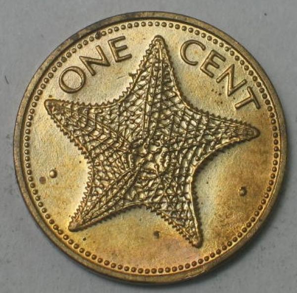 1 Cent -Grosser Netzseestern- 1980, Bahamas