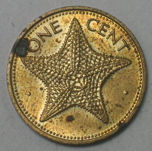 1 Cent -Grosser Netzseestern- 1980, Bahamas