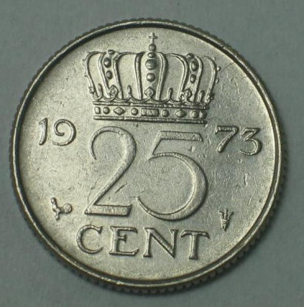 25 Cent -Königin Juliana- 1973, Niederlande