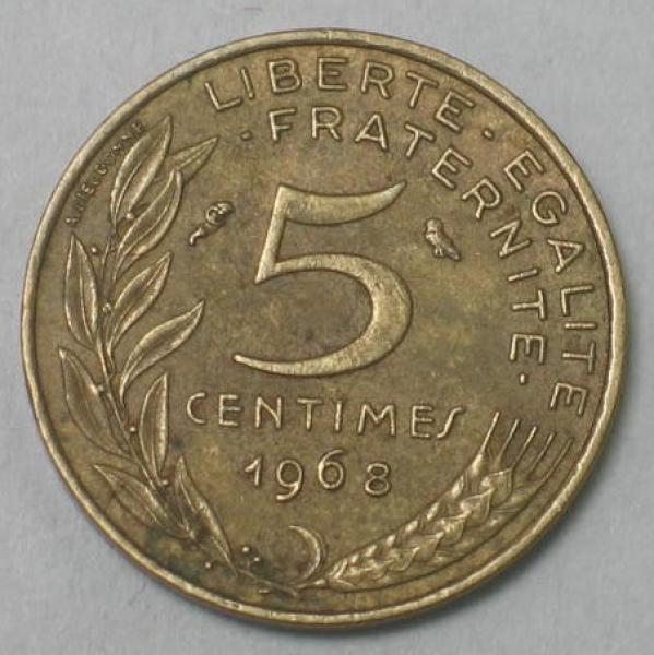 5 Centimes 1968, Frankreich