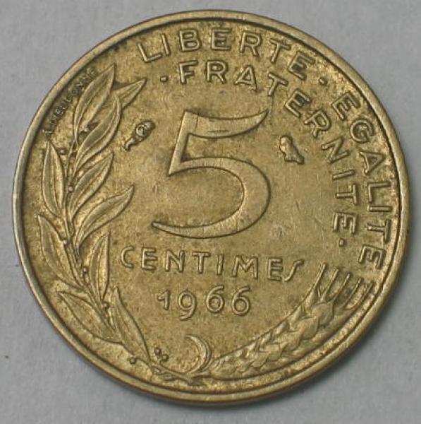 5 Centimes 1966, Frankreich