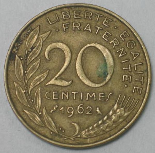 20 Centimes 1962, Frankreich