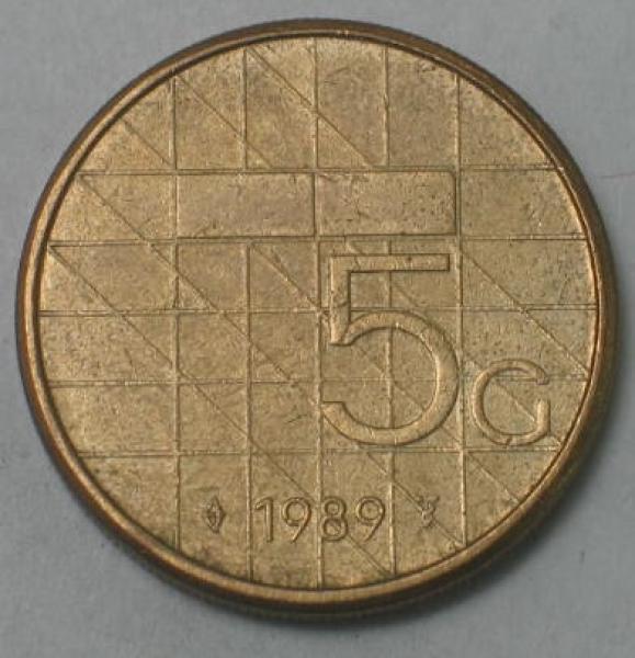 5 Gulden -Königin Beatrix- 1989, Niederlande