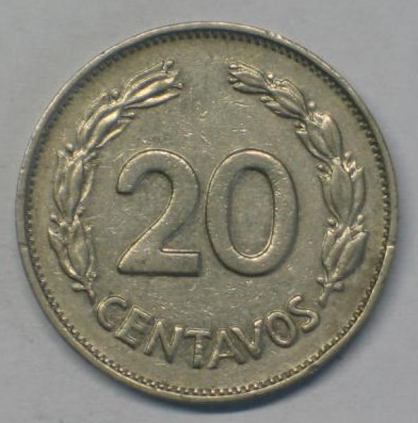 20 Centavos 1972, Ecuador
