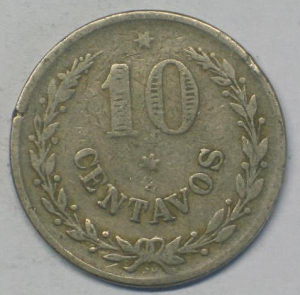 10 Centavos 1921, Kolumbien -Lazarettgeld der Leprakolonien