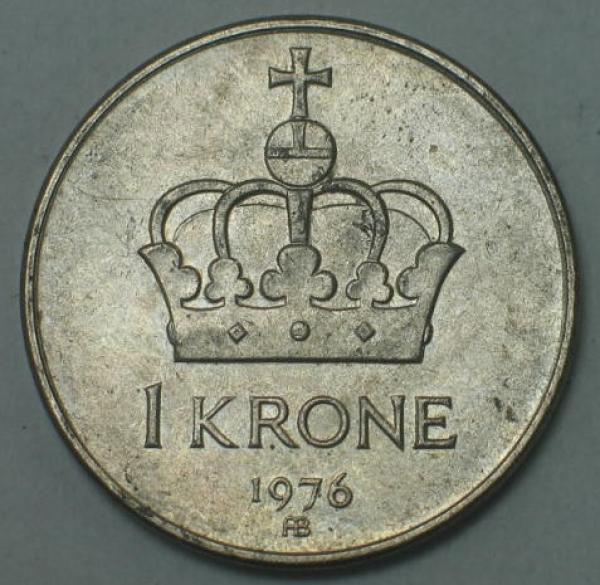 1 Krone -Olav V.- 1976, Norwegen