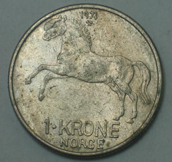 1 Krone -Olav V.- 1971, Norwegen