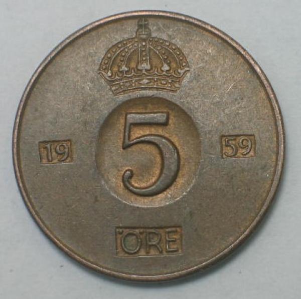 5 Öre 1959, Schweden