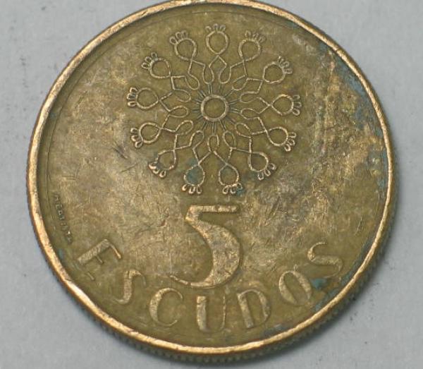 5 Escudos 1989, Portugal
