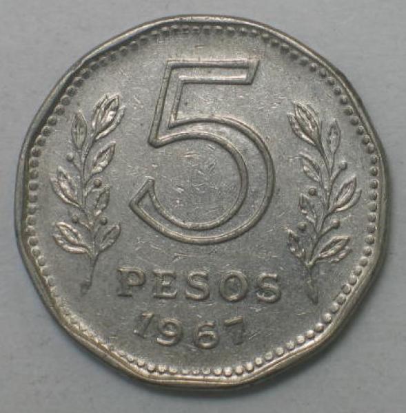 5 Pesos 1967, Argentinien