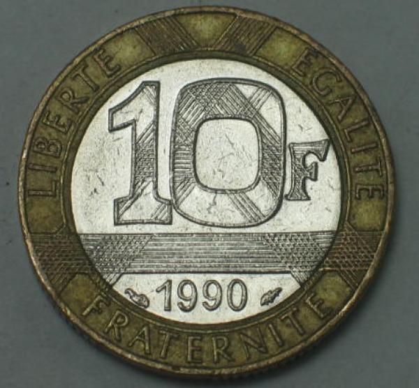 10 Francs -Genie- 1990, Frankreich