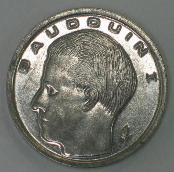 1 Franken, 1990, Legende in niederländisch - "België", Belgien 1989-1993