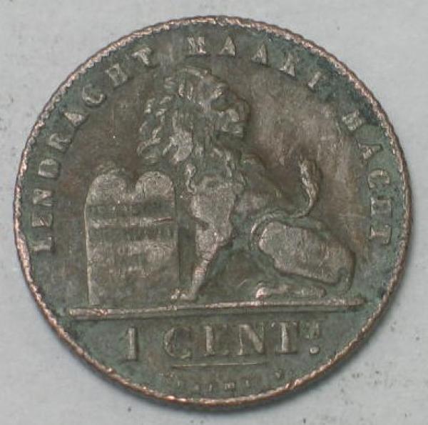 1 Centime, 1912, Legende in französisch - "Legende in niederländisch - "Albert Koning der Belgen", Belgien