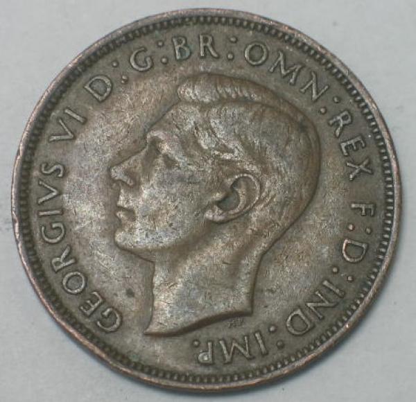 1 Penny -One Penny- 1944, Großbritannien -Georg VI- 1937-1948