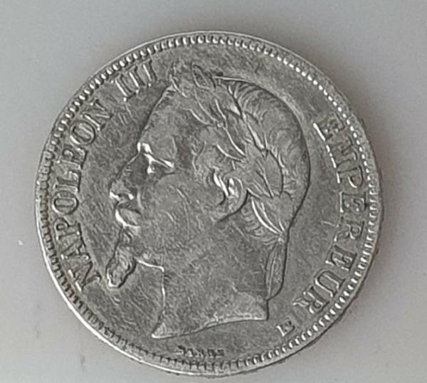 5 Francs 1868 Napoleon III, Frankreich, 900er Silbermünze