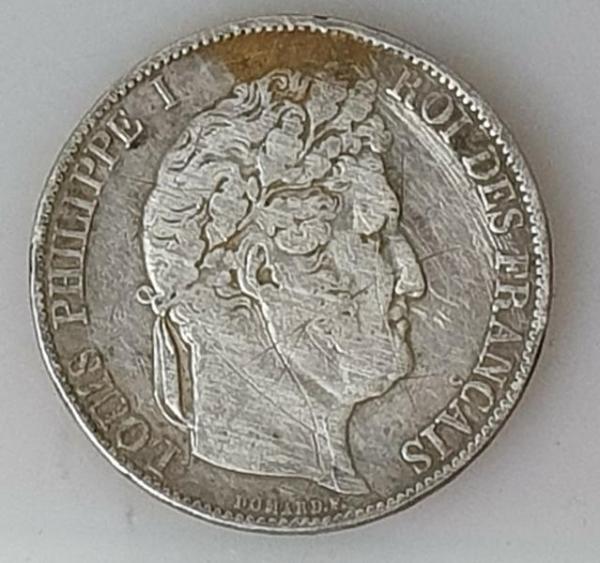 5 Francs 1846 Louis-Philippe I., Frankreich, 900er Silbermünze