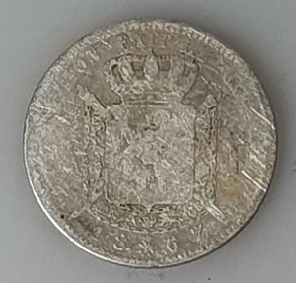 2 Francs 1867 Leopold II, Belgien, 900er Silbermünze