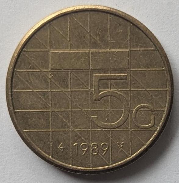 5 Gulden 1989, Königin Beatrix, Niederlande