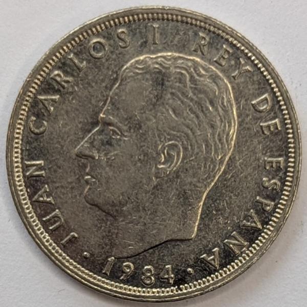 5 Pesetas 1984, König Juan Carlos I, Spanien