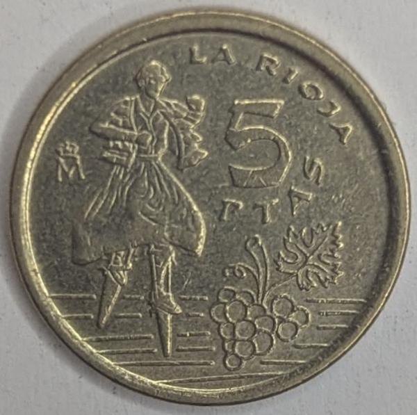 5 Pesetas 1996, La Rioja, Spanien