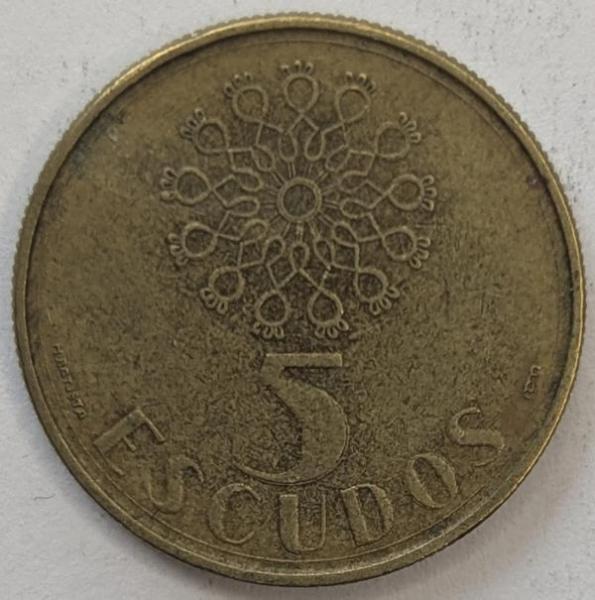 5 Escudos 1986, Portugal
