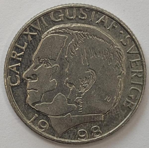 1 Krone 1998, König Carl Gustaf XVI, Schweden