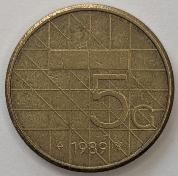 5 Gulden 1989, Königin Beatrix, Niederlande