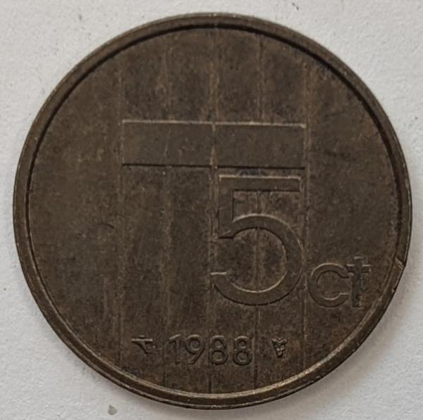 5 Cent 1988, Königin Beatrix, Niederlande
