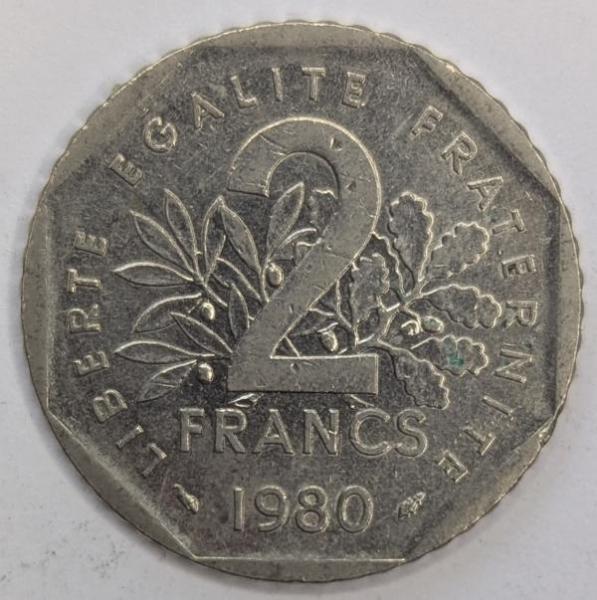 2 Francs 1980, Frankreich