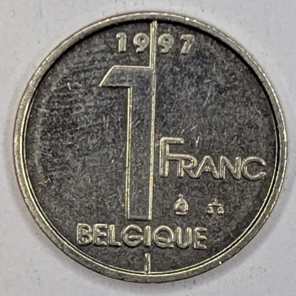 1 Franc 1997, Legende in französisch"Belgique", König Albert II., Belgien
