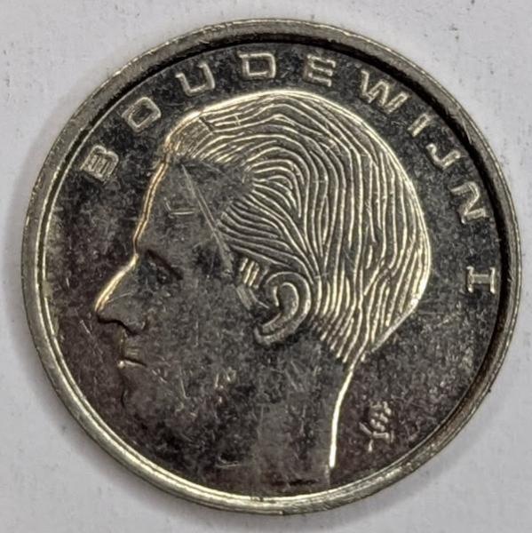 1 Franc 1991, Legende in niederländisch"Belgie", König Baudouin I, Belgien