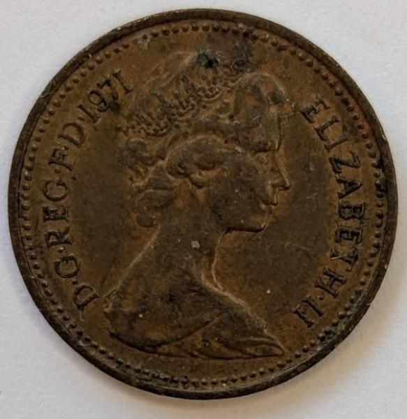 1 new Penny 1971, Königin Elizabeth II. , England