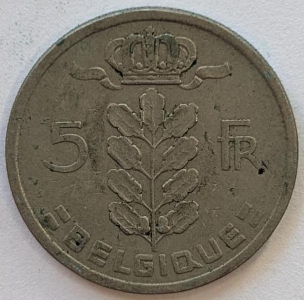 5 Franc 1949, Legende in französisch"Belgique", Belgien