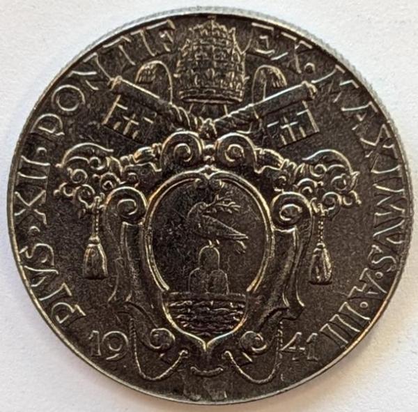 2 Lire 1941, Papst Pius XII. , Italien