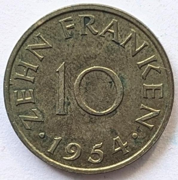10 Franken 1954, Saarland