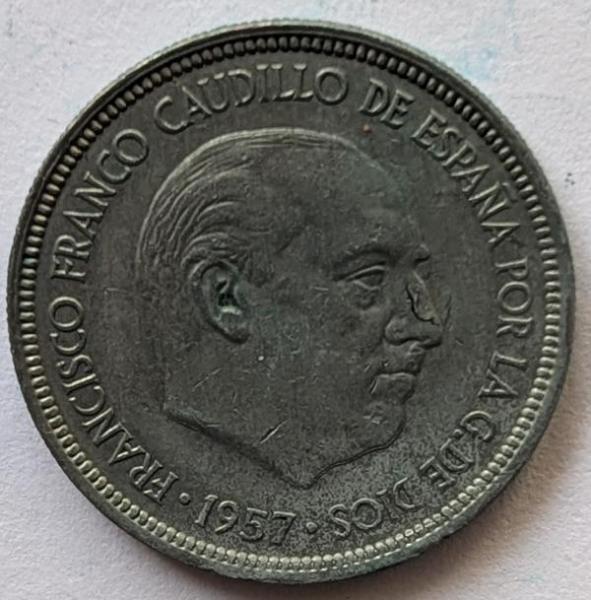 25 Peseten 1957, Spanien
