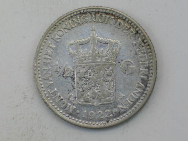 1/2 Gulden 1922, Niederlande, Silber 720