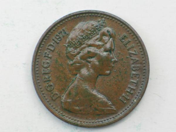 1 New Penny 1971, Königin Elizabeth II. , Großbritannien