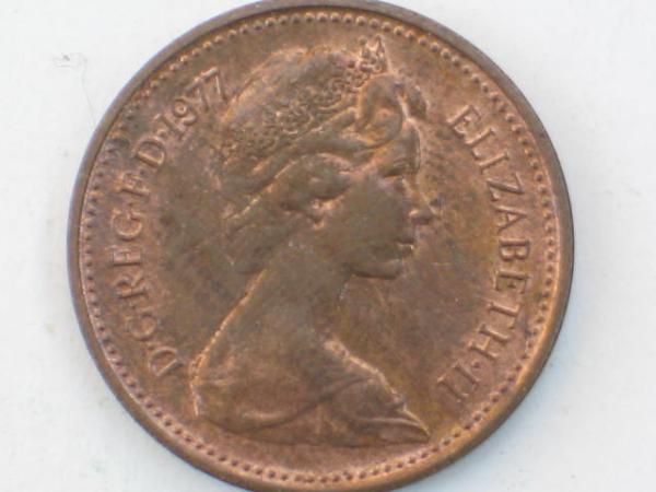 1 New Penny 1977, Königin Elizabeth II. , Großbritannien