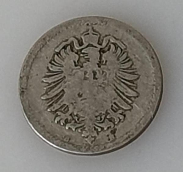 5 Pfennig 1875 F, Deutsches Kaiserreich CuNi