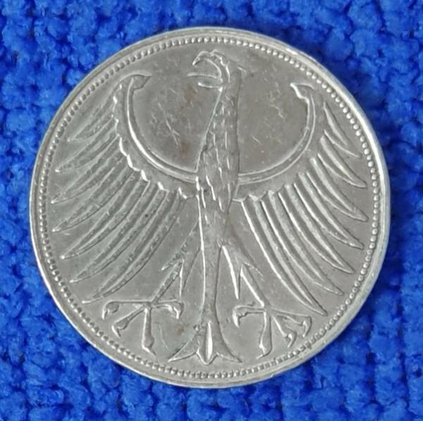 5 DM Silberadler 1951 D aus 625er Silber