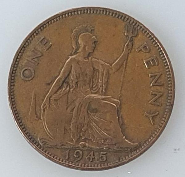 1 Penny -One Penny- 1945, Großbritannien -Georg VI- 1937-1948 -