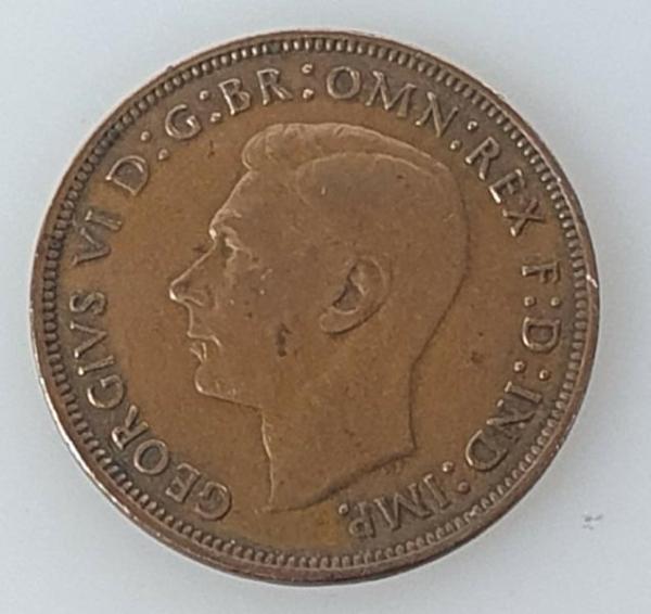 1 Penny -One Penny- 1945, Großbritannien -Georg VI- 1937-1948 -