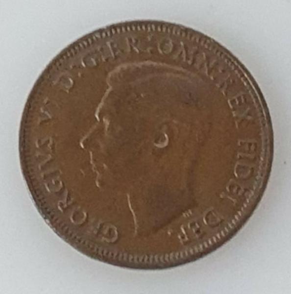 Half Penny 1952, König Georg VI, Großbritannien aus Bronze