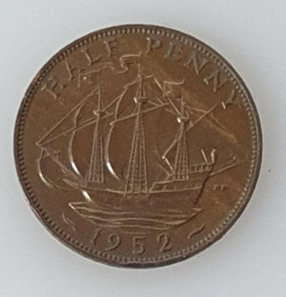 Half Penny 1952, König Georg VI, Großbritannien aus Bronze