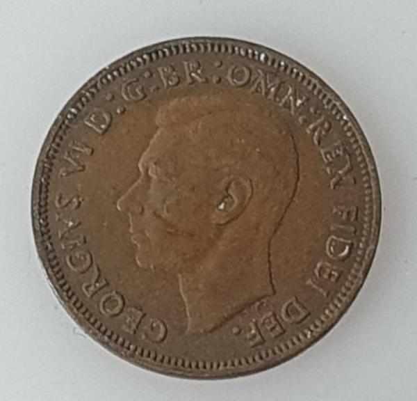 Half Penny 1951, König Georg VI, Großbritannien aus Bronze