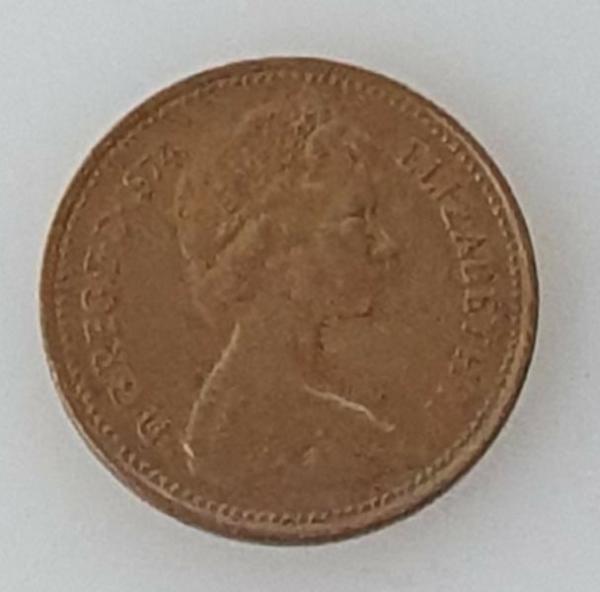 1 New Penny 1974, Königin Elizabeth II. , Großbritannien