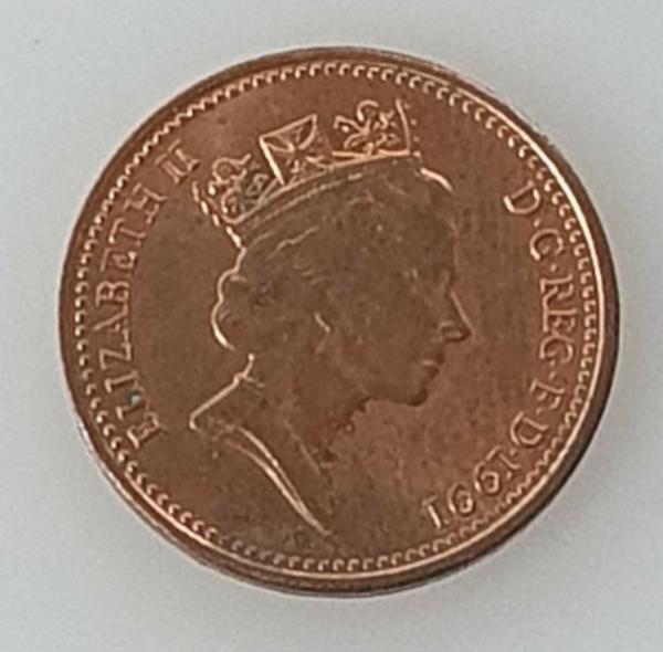1 Penny 1991, Königin Elizabeth II. , Großbritannien